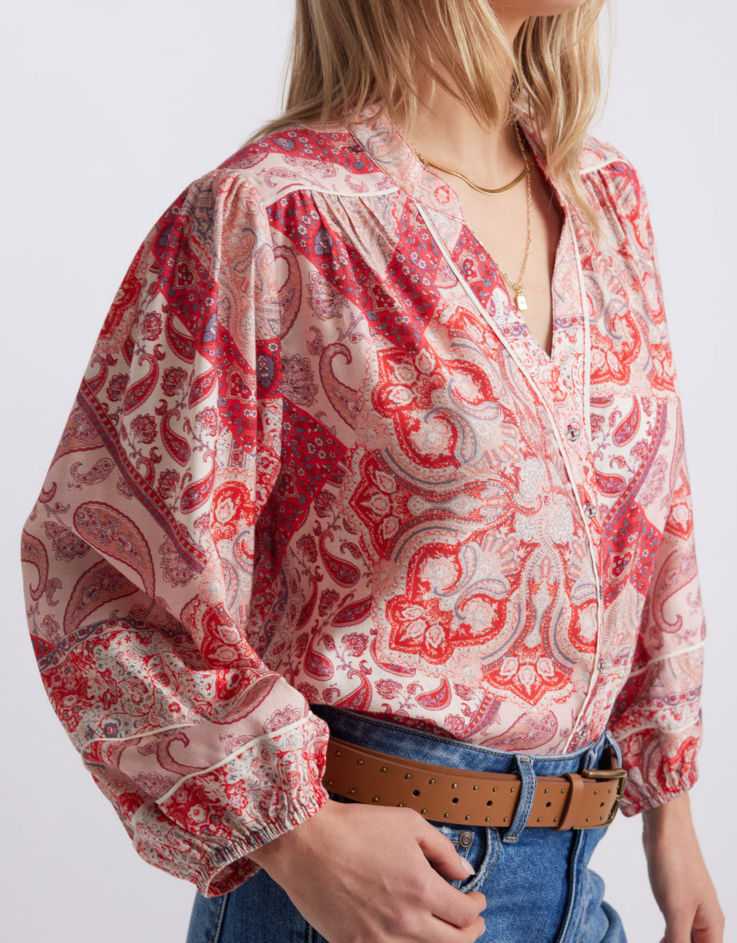 White & Co. Mila Blouse (Sunset Paisley)