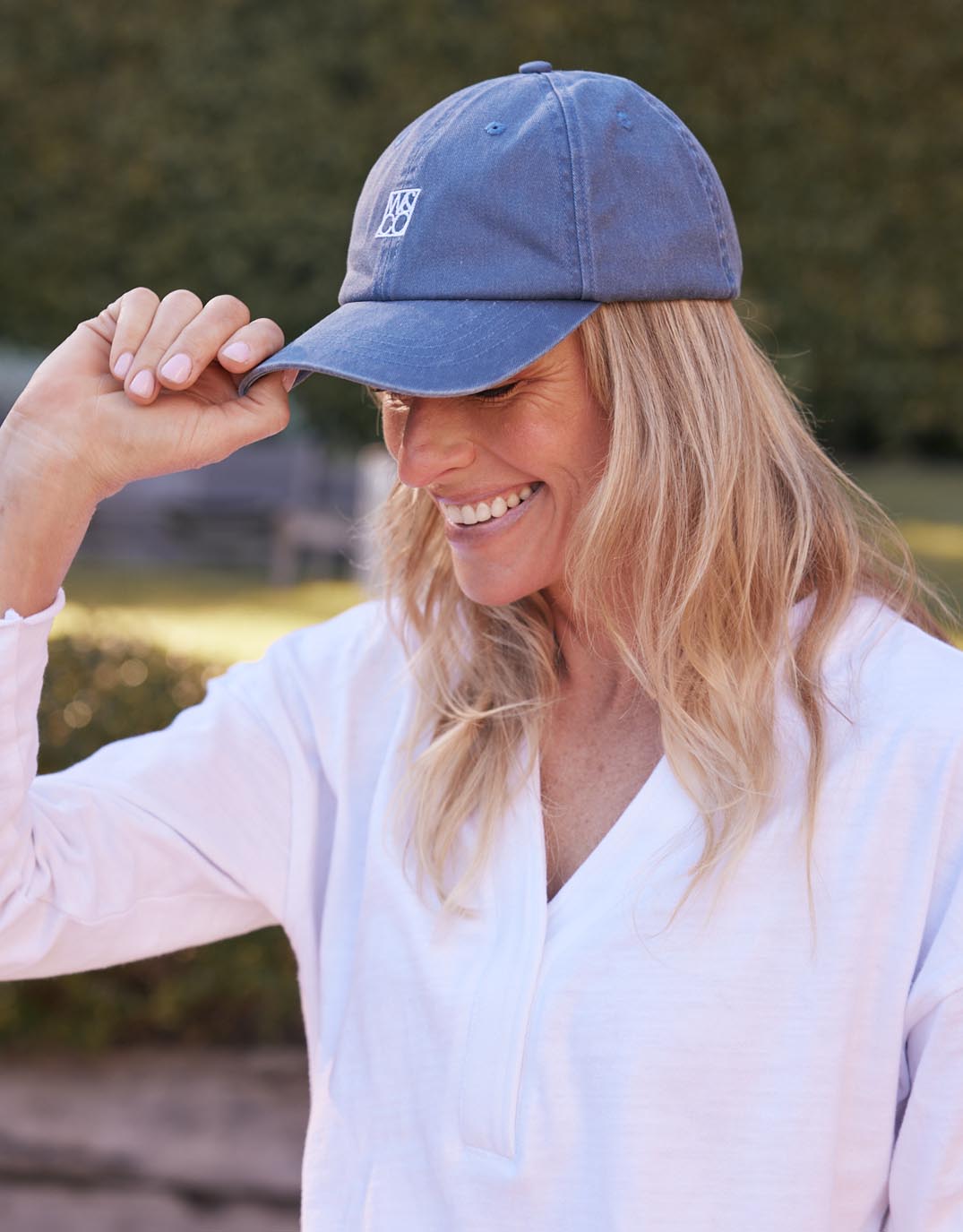 White & Co. Monogram Cap (Washed Navy)