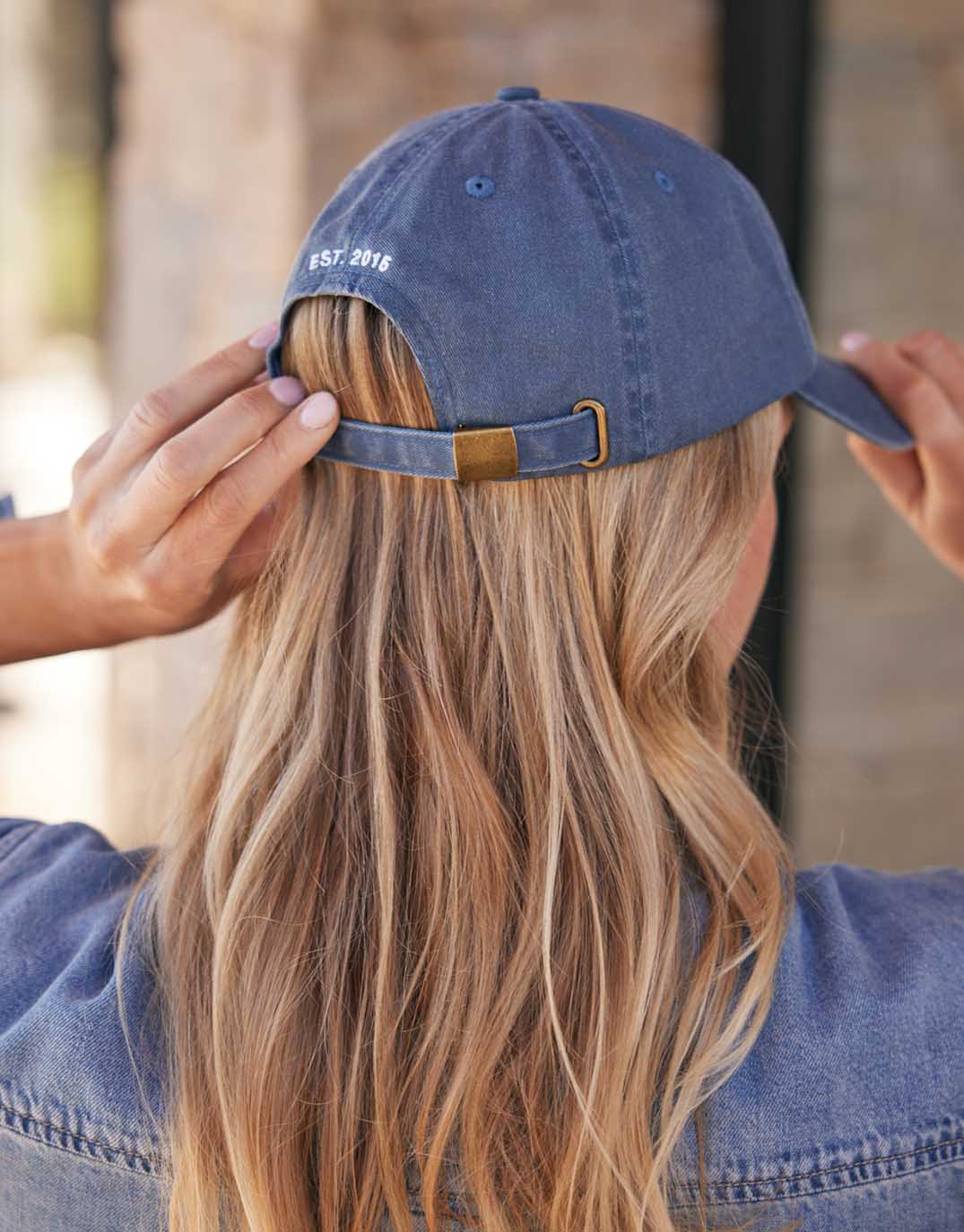 White & Co. Monogram Cap (Washed Navy)