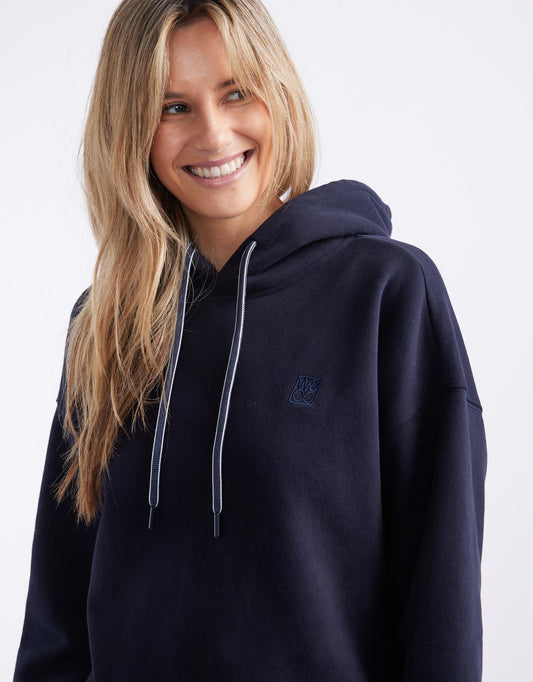 Monogram Fleece Hoodie - (Navy)