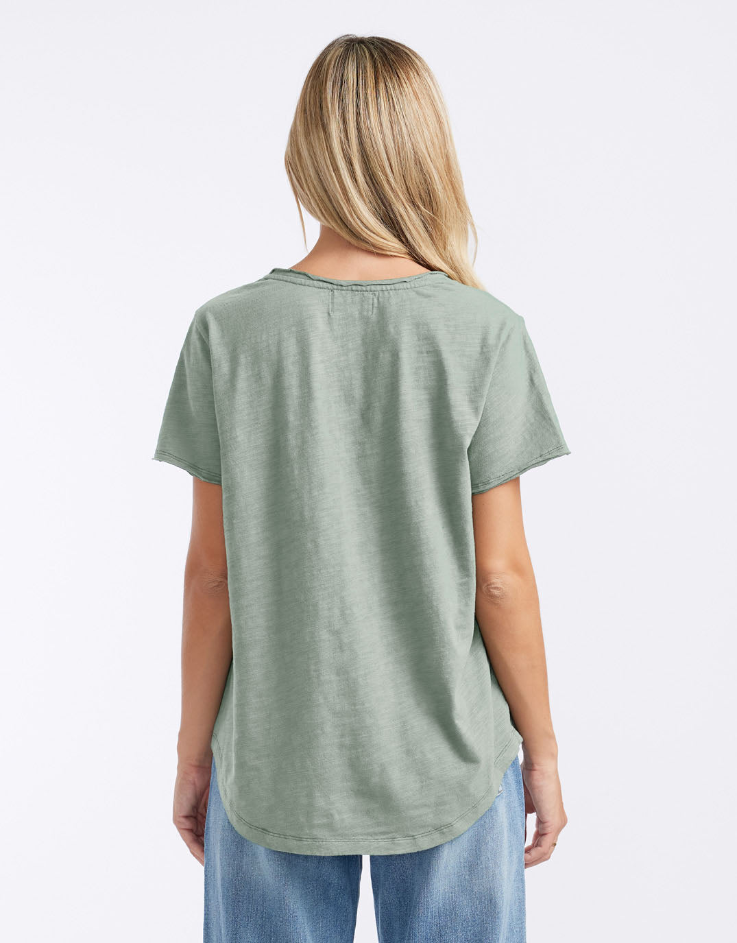 White & Co. Original V Neck T-Shirt (Sage)
