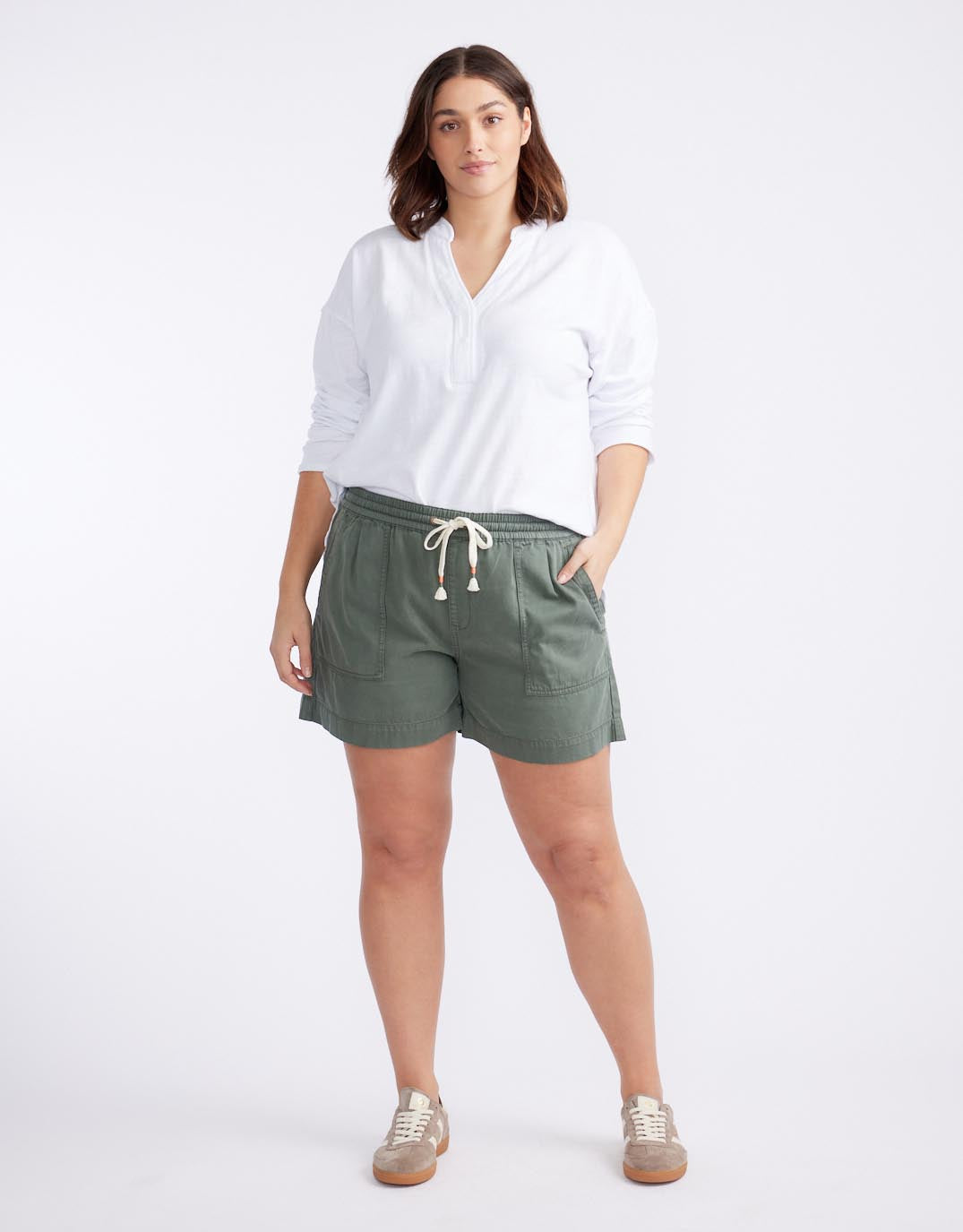 White & Co. Coco Denim Short (Khaki)