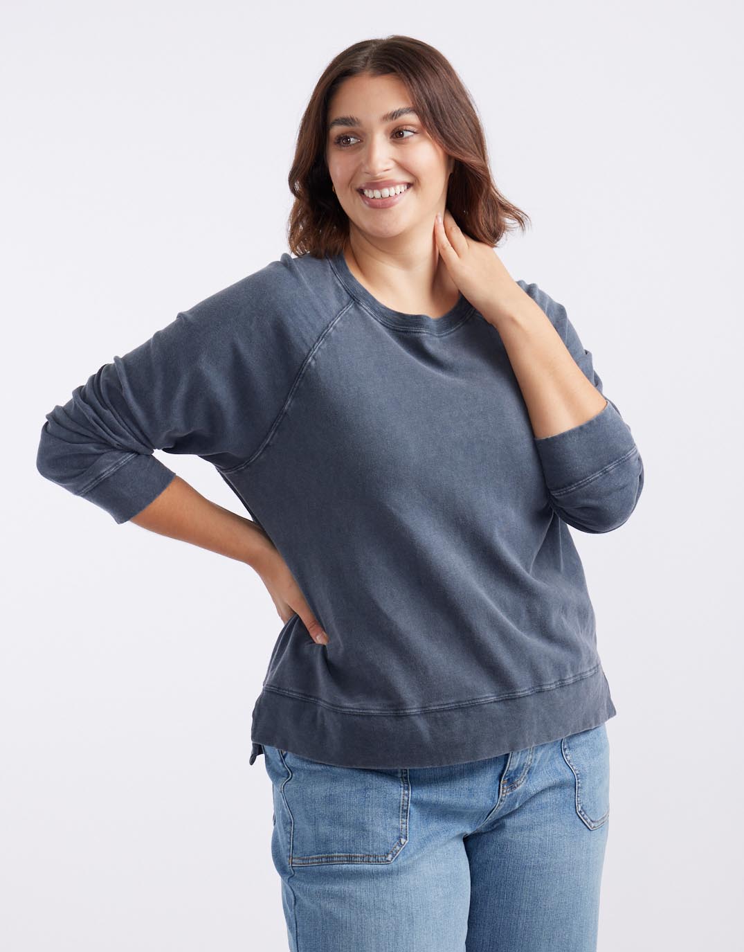 White & Co. Sunset Throw On Top (Washed Navy)