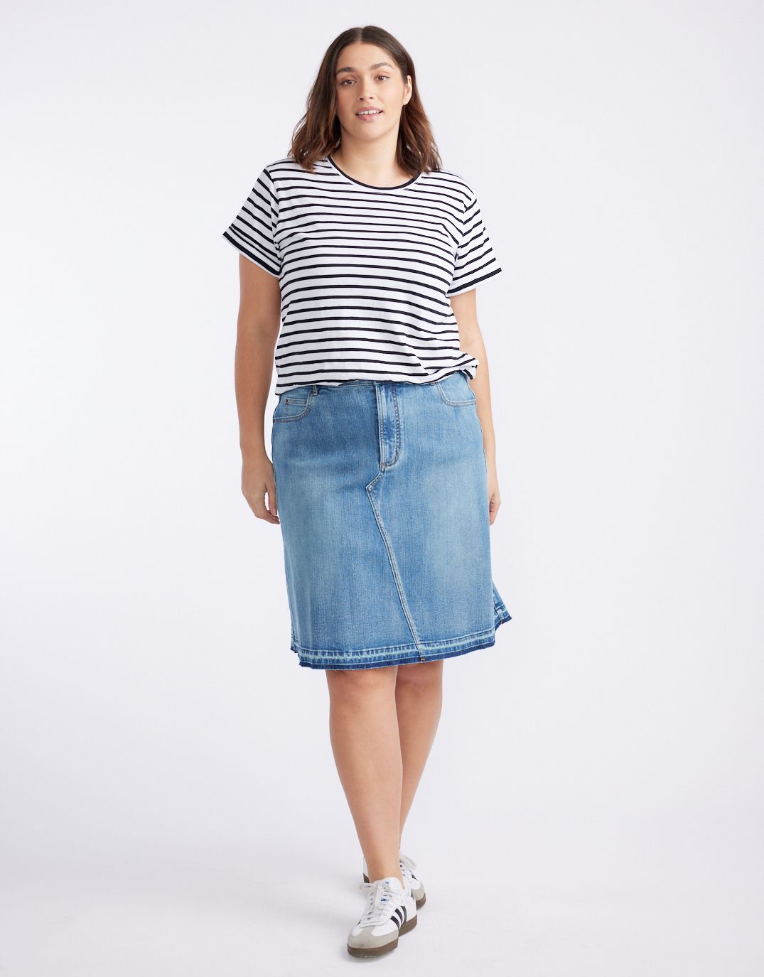 White & Co. Turn Back T-Shirt (White/Black Stripe)