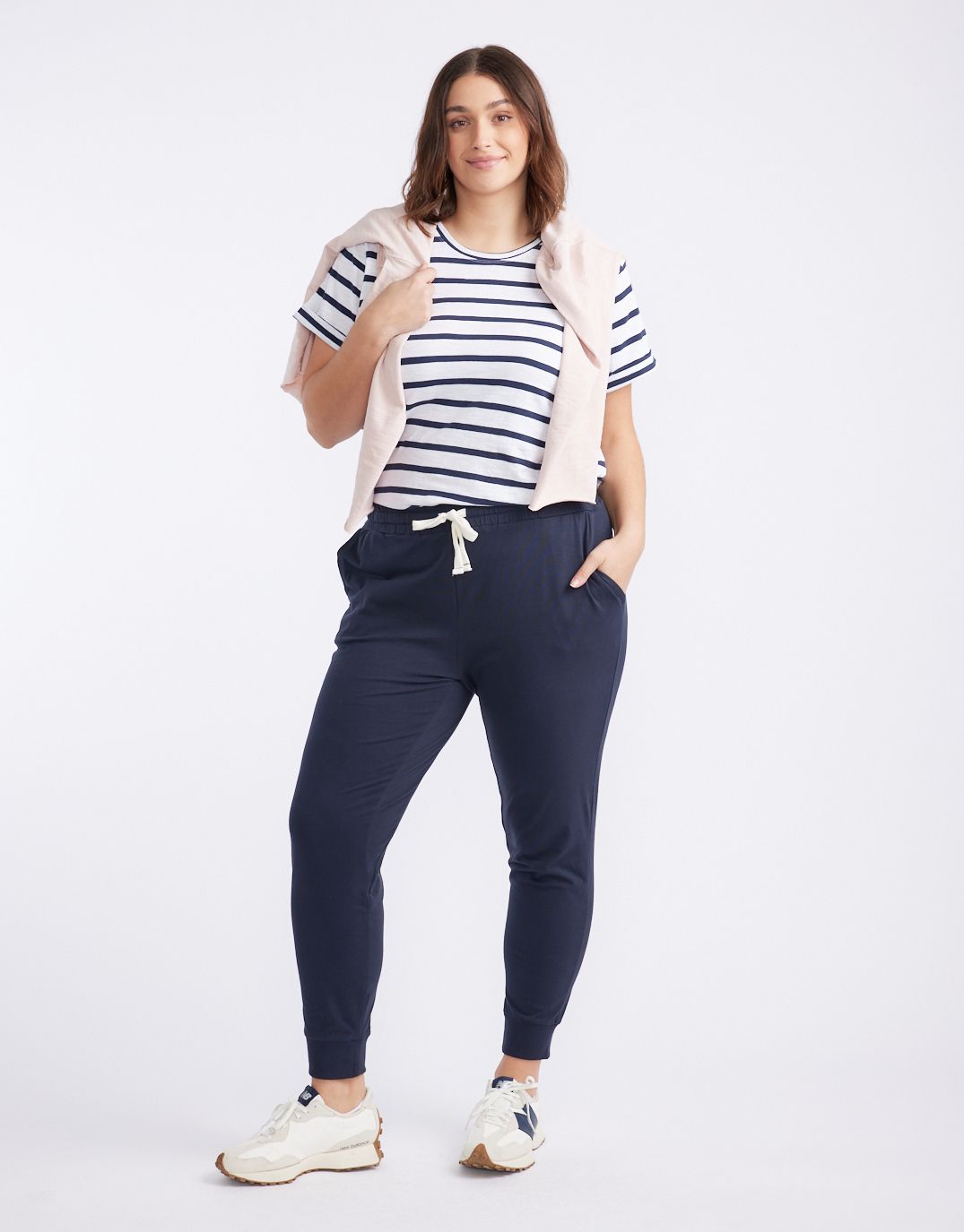 White & Co. Turn Back T-Shirt (White/Navy Stripe)