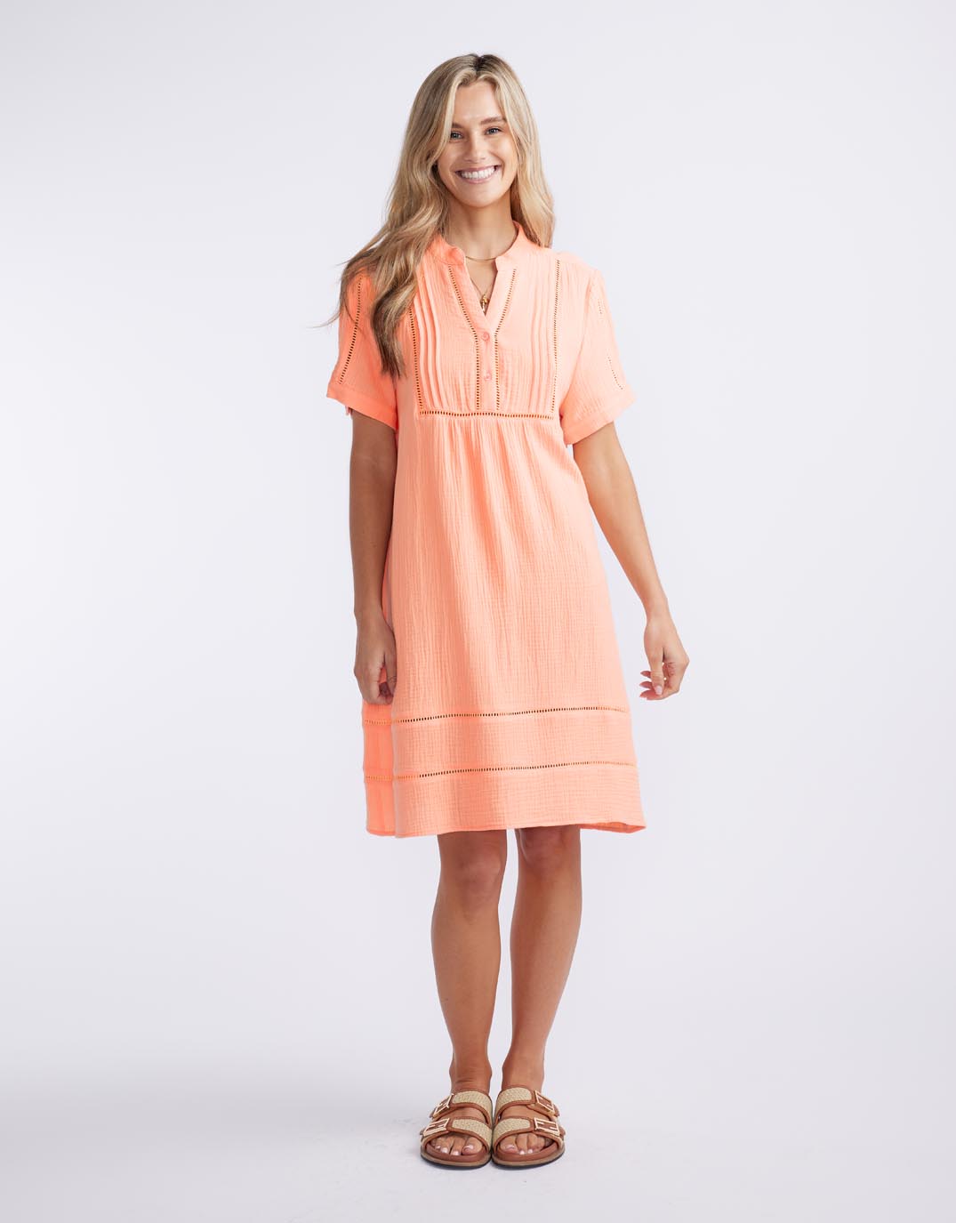 Image of Dresses. Productname: Positano Dress - in Sorbet Orange colour by brand - White & Co.