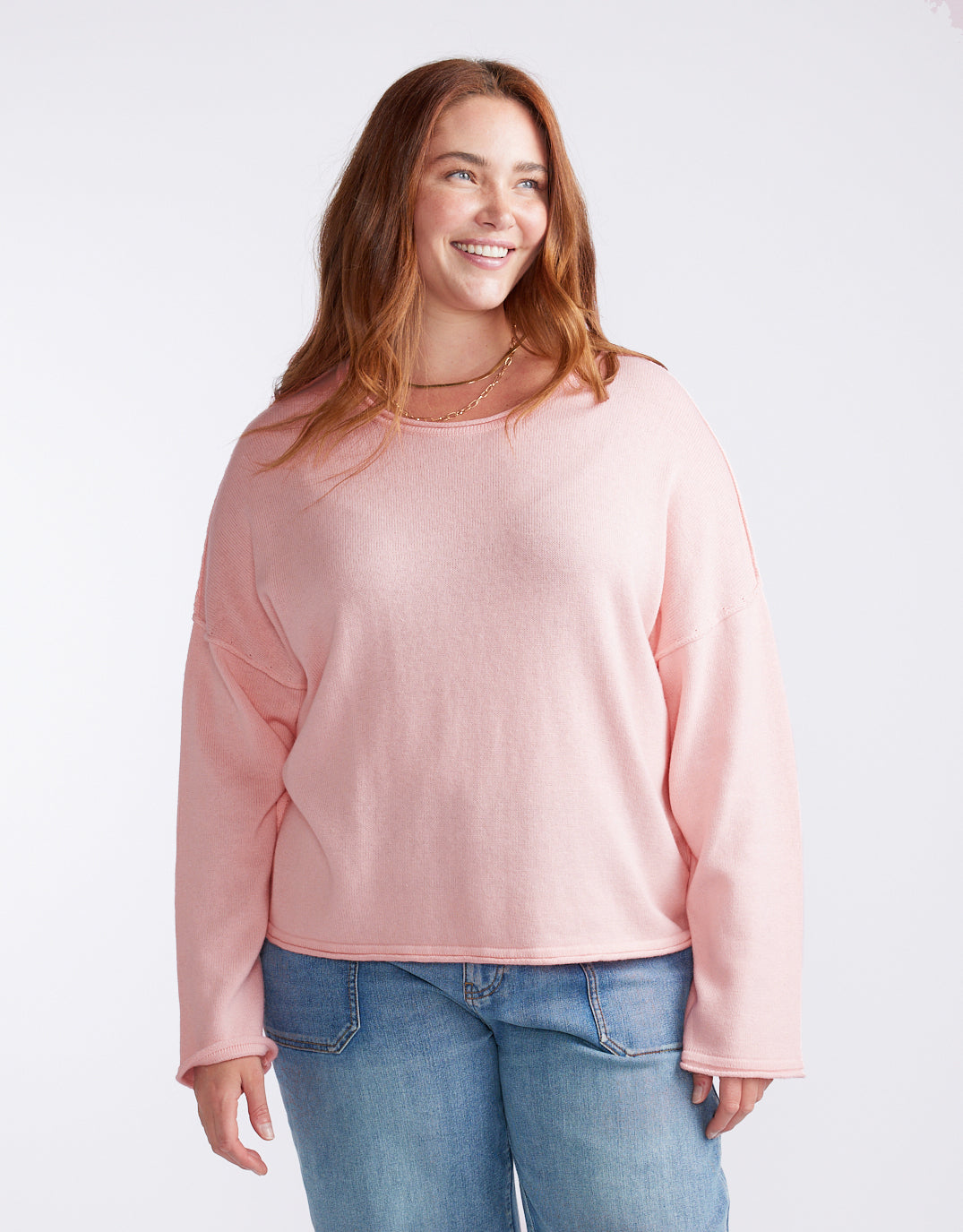 White & Co. Sorrento Raw Edge Knit (Ice Pink)