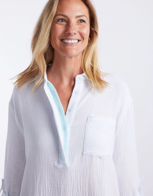 White & Co. St Barts Dress (White / Seaglass)