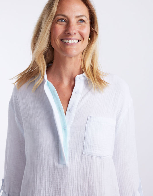 White & Co. St Barts Dress (White / Seaglass)