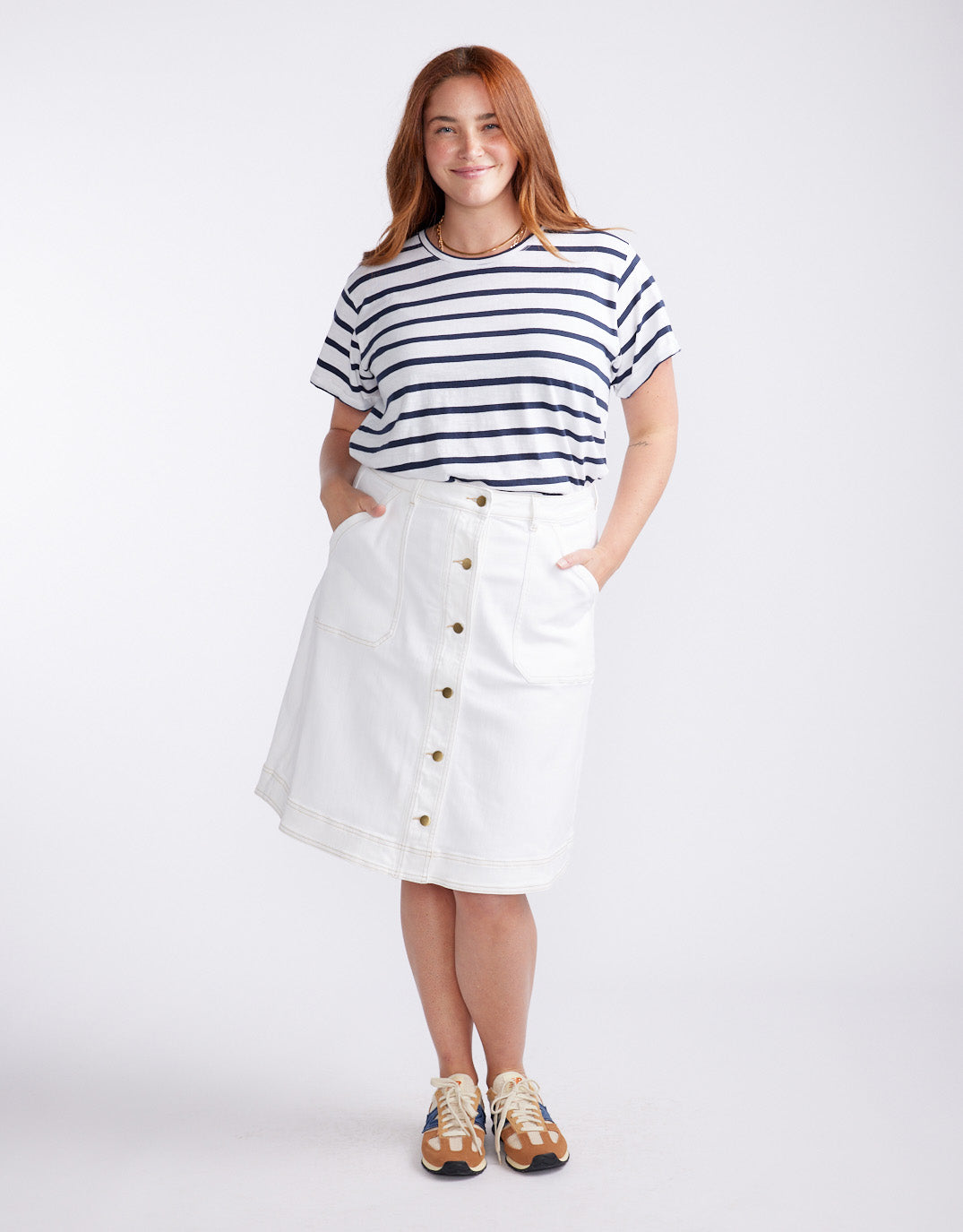 White & Co. Stevie Denim Skirt (White)