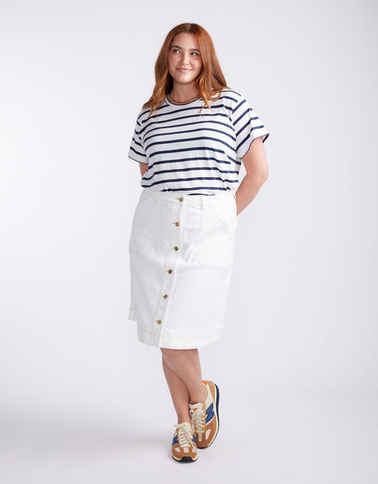 White & Co. Stevie Denim Skirt (White)