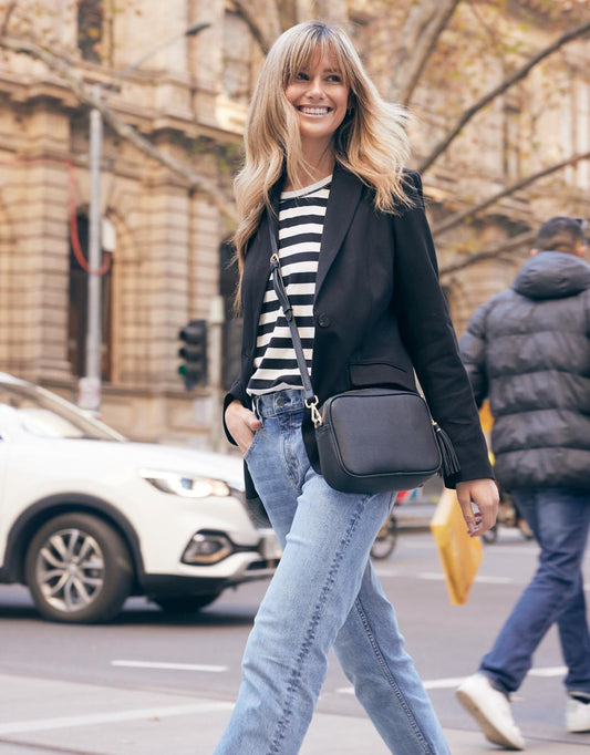 Image of Jackets. Productname: Timeless Ponte Blazer - in Black colour by brand - White & Co.