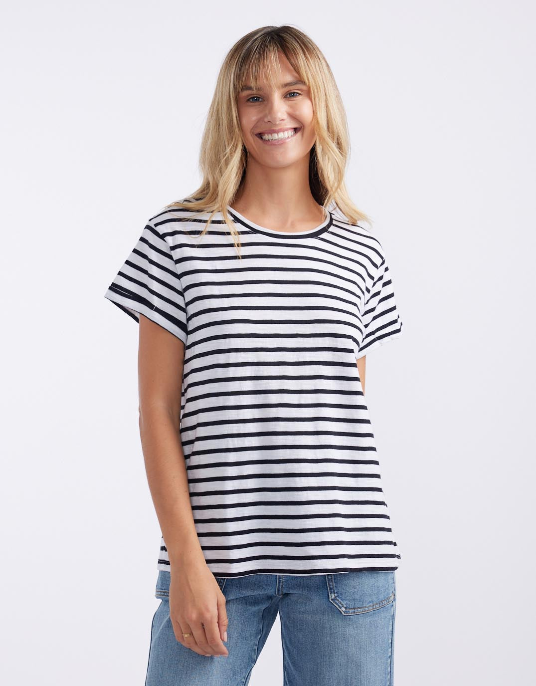 White & Co. Turn Back T-Shirt (White/Black Stripe)