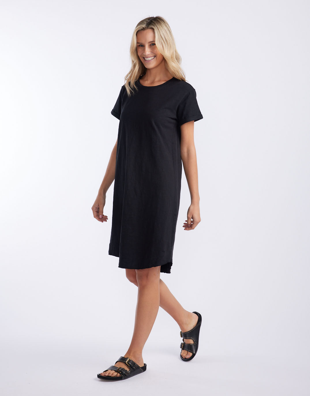 White & Co. Turn Back Tee Short Dress (Black)