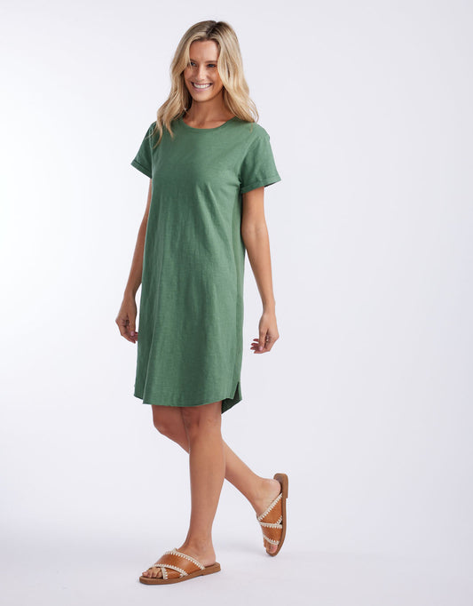 Image of Dresses. Productname: Turn Back Tee Short Dress - in Khaki colour by brand - White & Co.
