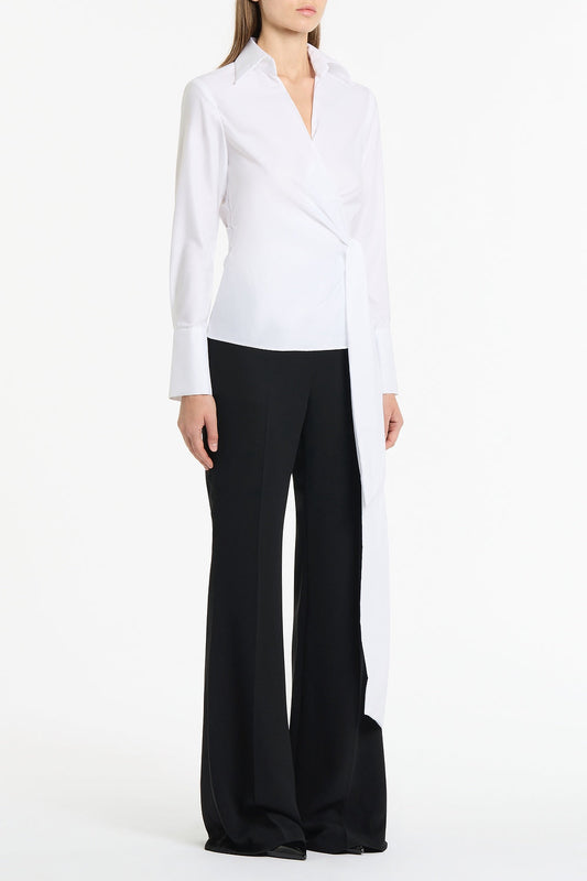 Carla Zampatti Cotton Wrap Top (White)