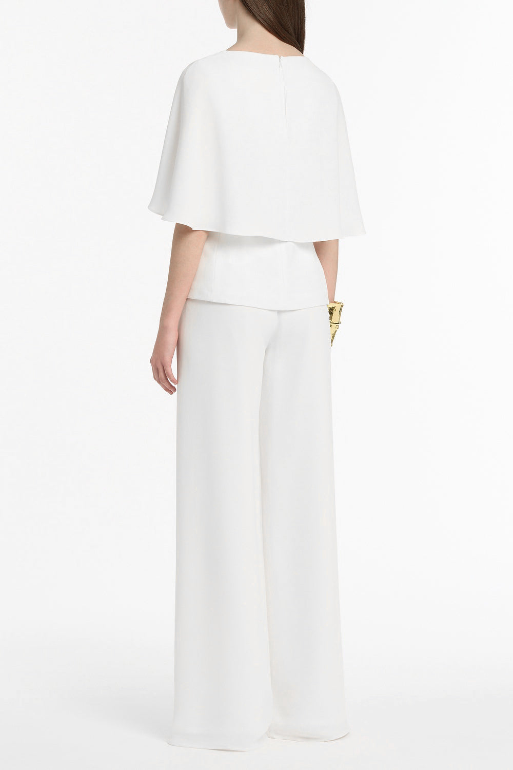 Carla Zampatti Crepe Cape Top (White)
