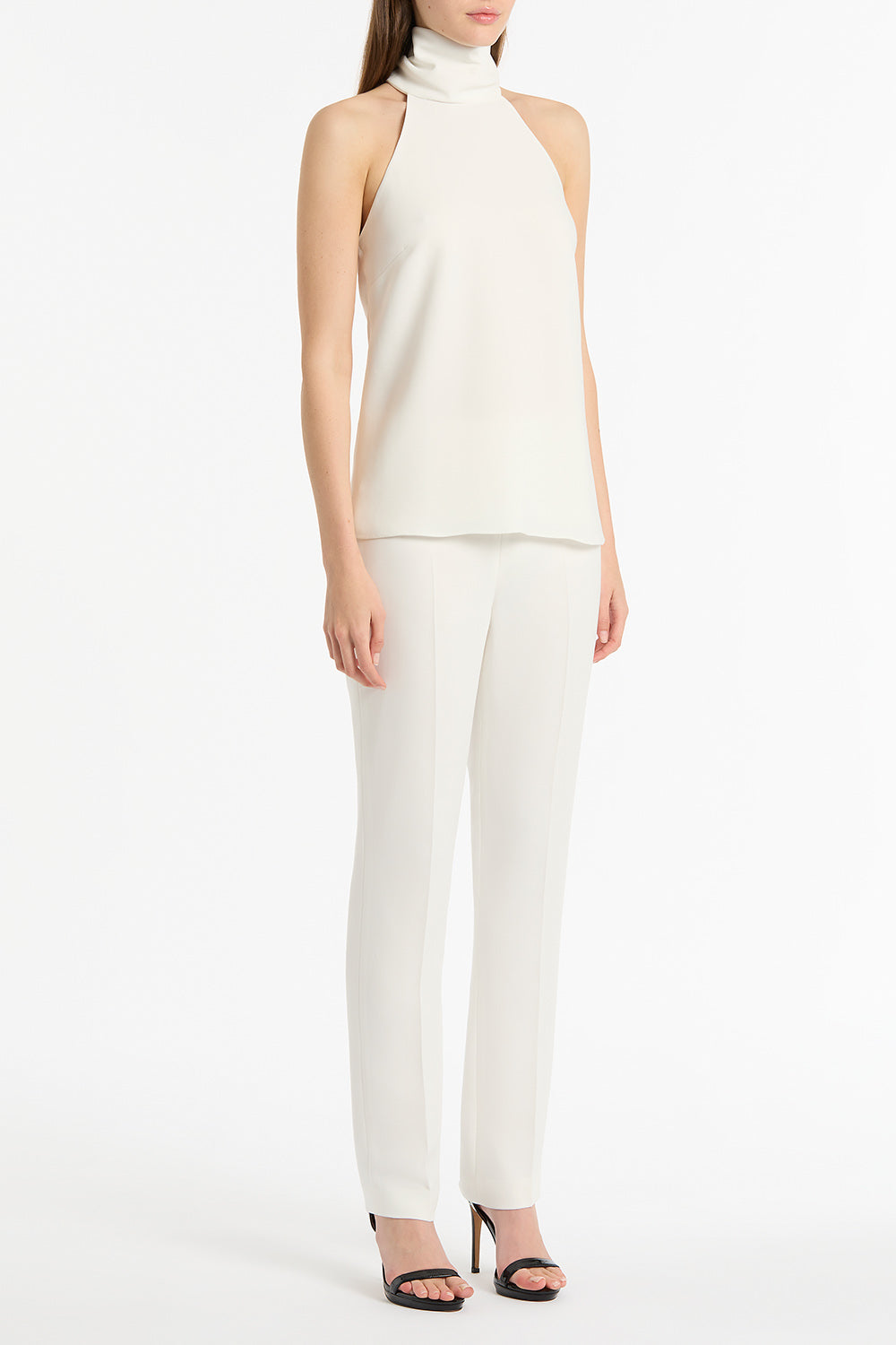 Carla Zampatti Crepe Halter Top (White)
