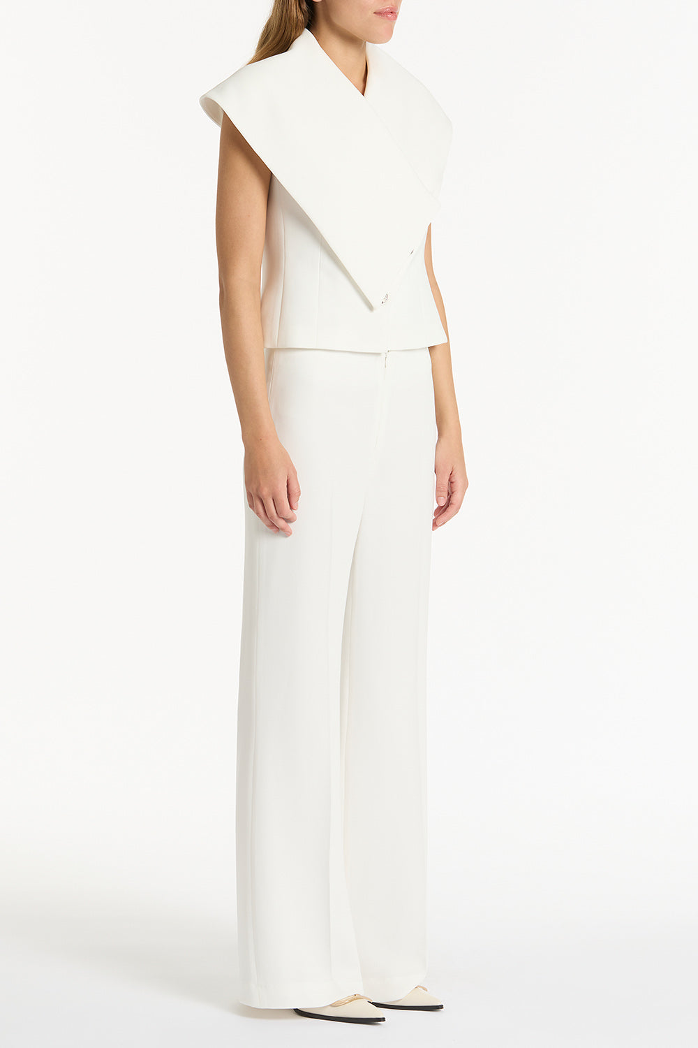 Carla Zampatti Crepe Low Waist Pant (White)
