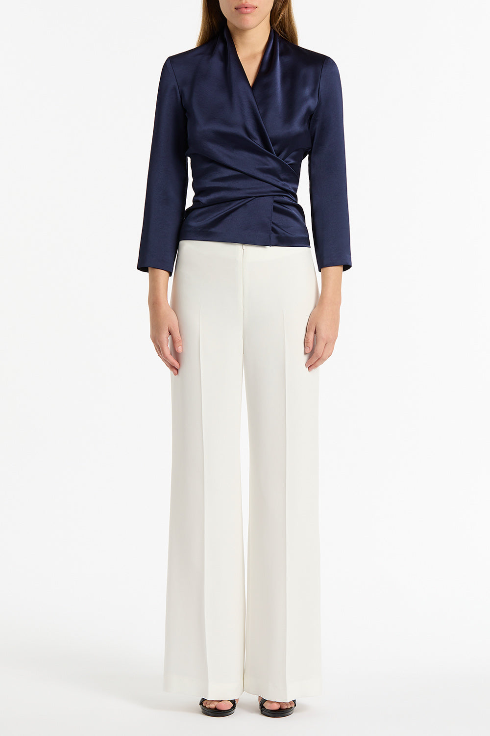 Carla Zampatti Crepe Low Waist Pant (White)