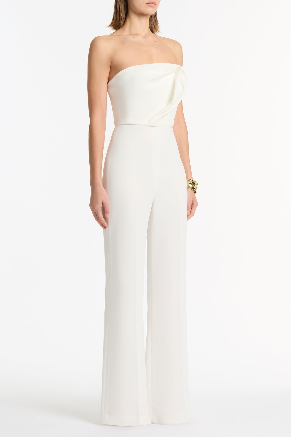 Carla Zampatti Crepe Sculptural Jumpsuit (White)