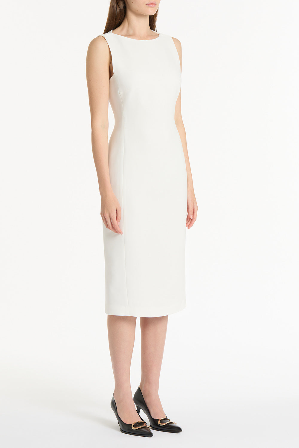 Carla Zampatti Crepe Sheath Dress (White)