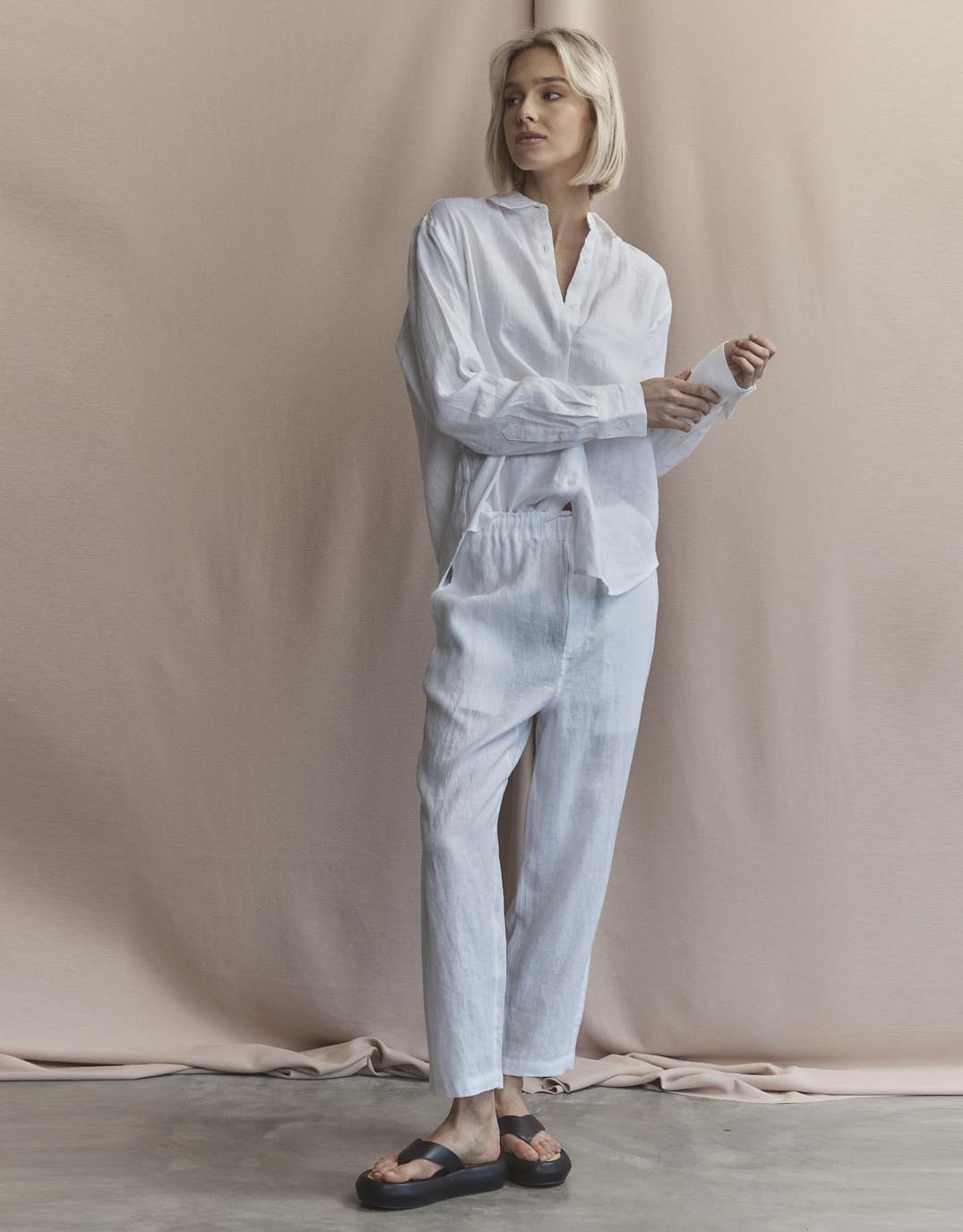 by FTL Katie Linen Shirt White (White)