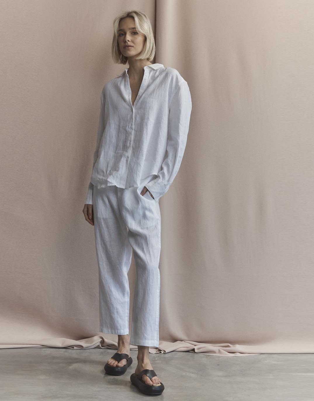 by FTL Katie Linen Shirt White (White)