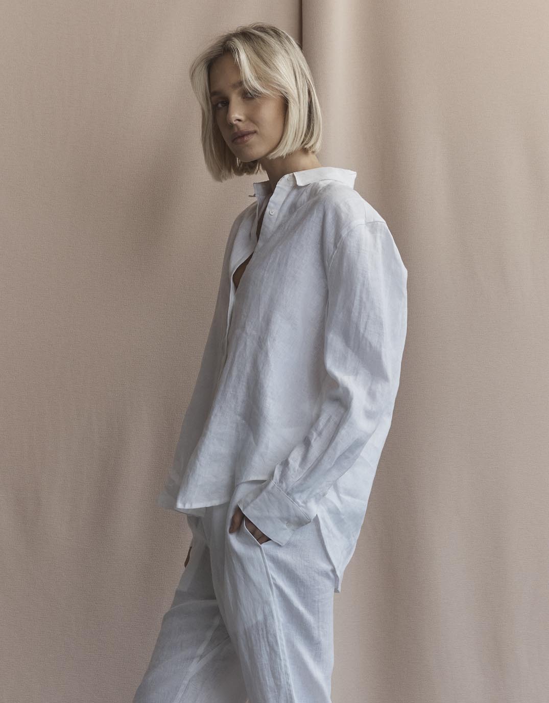 by FTL Katie Linen Shirt White (White)