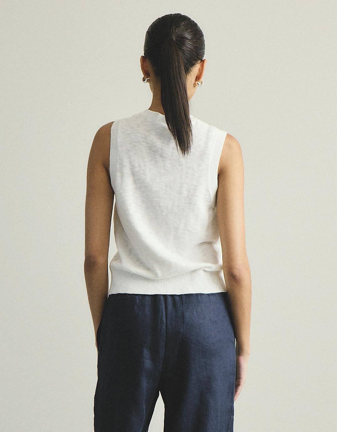 by FTL Kyra Button Tank White (White)
