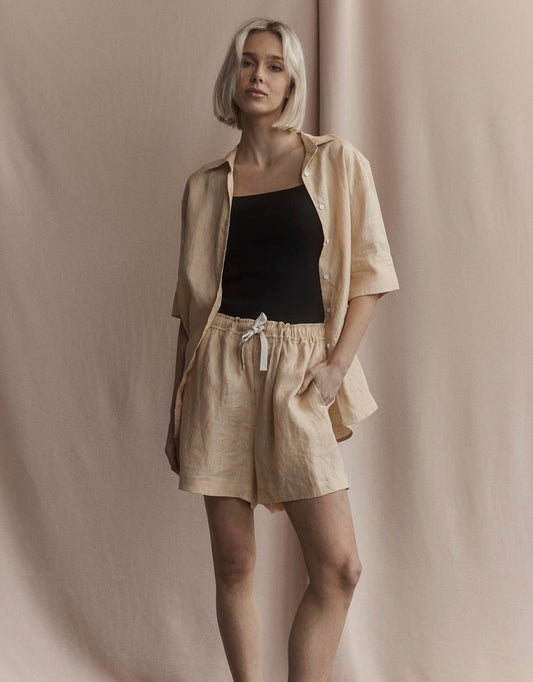 Nora Linen Shirt - (Sand)