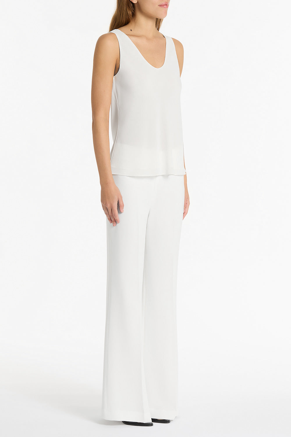 Carla Zampatti Georgette Scoop Neck Cami (White)