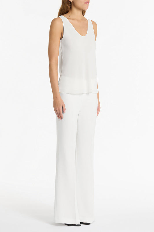 Carla Zampatti Georgette Scoop Neck Cami (White)
