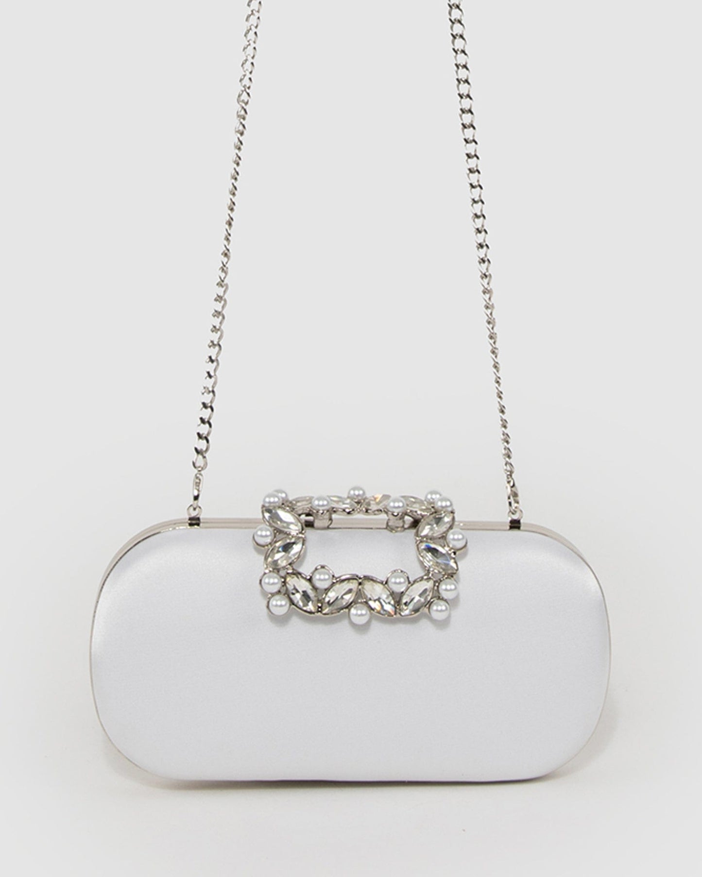 Colette by Colette Hayman Keeley Crystal Clasp Clutch Bag (White)