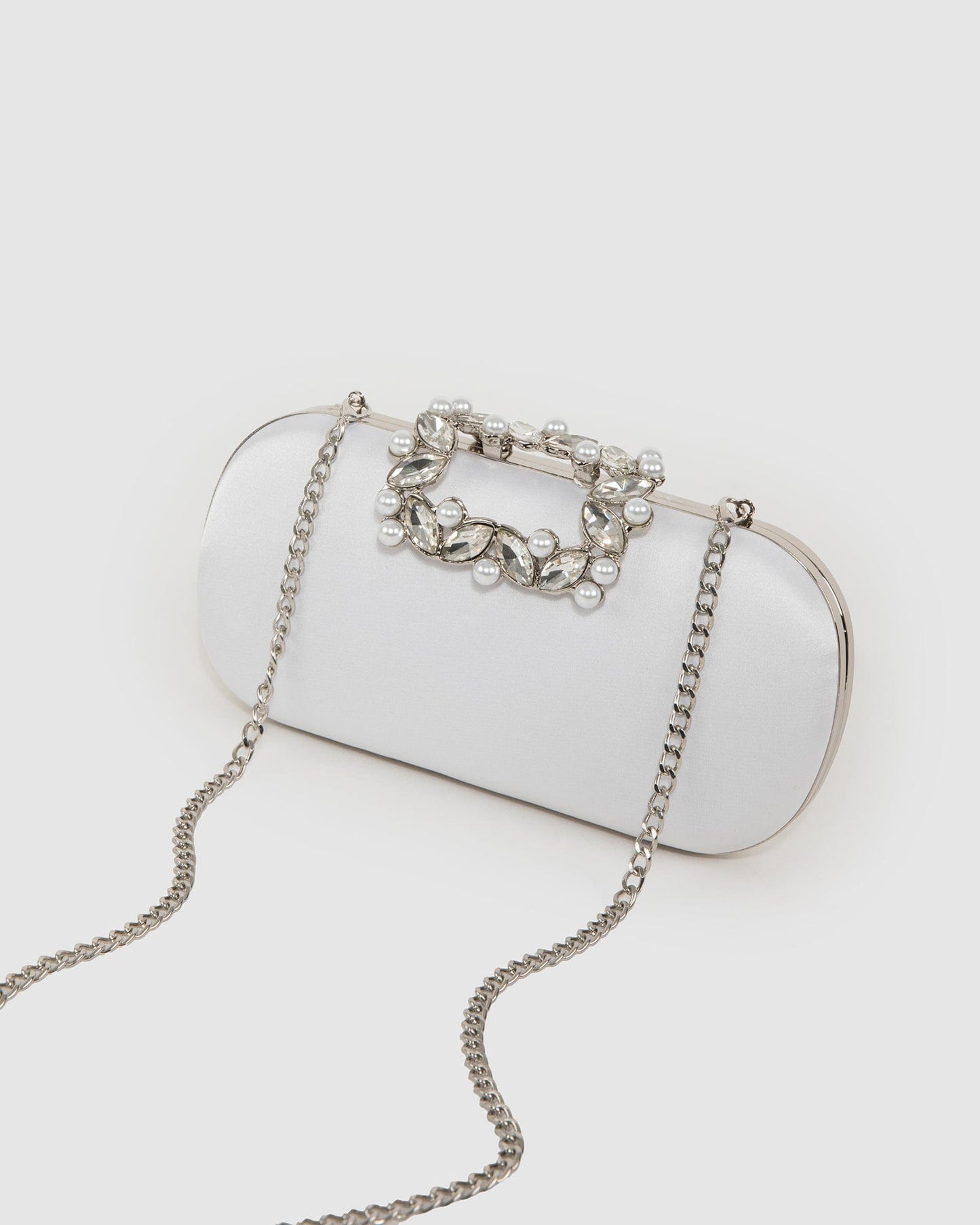 Colette by Colette Hayman Keeley Crystal Clasp Clutch Bag (White)