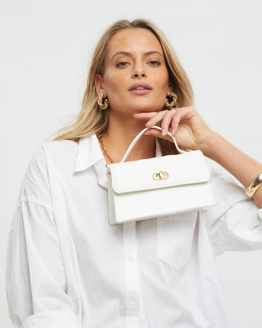 Image of Bags. Productname: Colette White Luna Top Handle Bag in White colour by brand - Colette