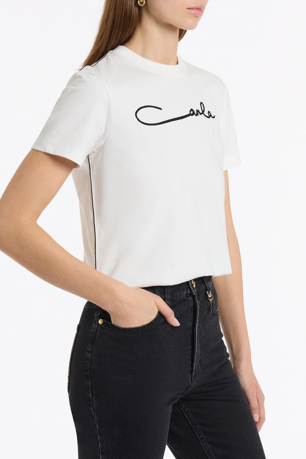 Carla Zampatti Organic Cotton Classic T-Shirt (White)