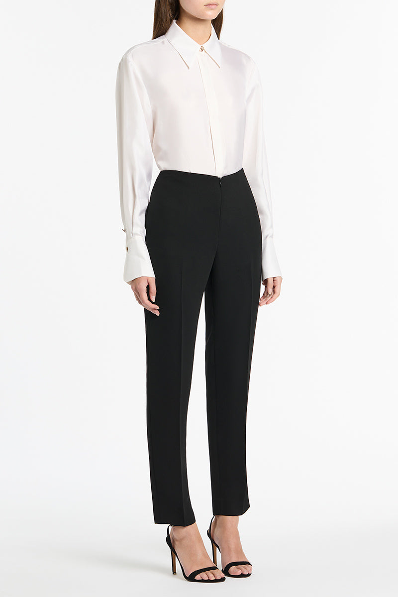 Carla Zampatti Silk Twill Relaxed Shirt (White)