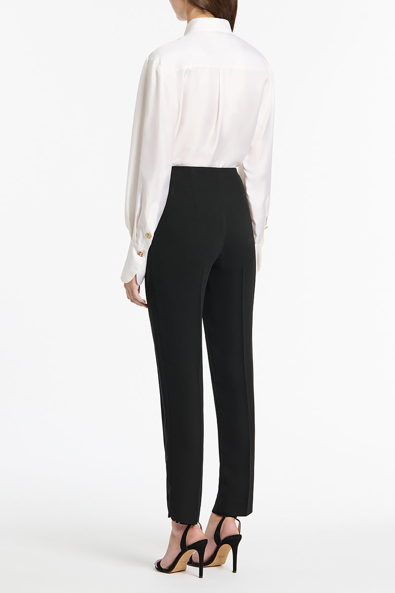 Carla Zampatti Silk Twill Relaxed Shirt (White)