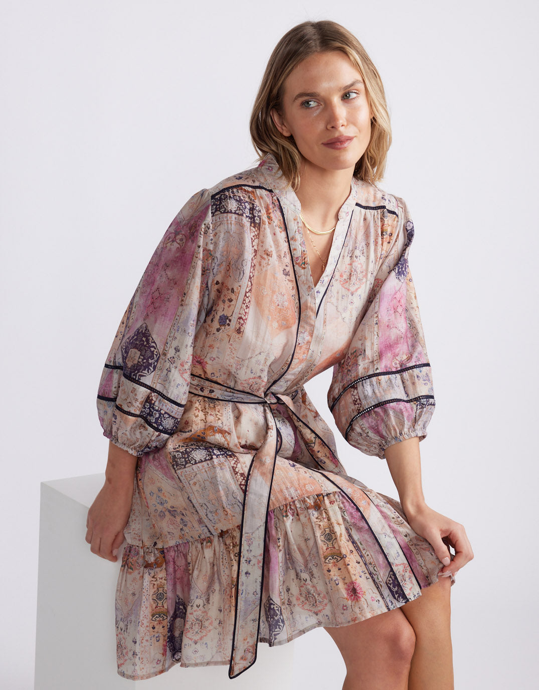 White & Co. The Marrakesh 3/4 Sleeve Dress (Mosaic)