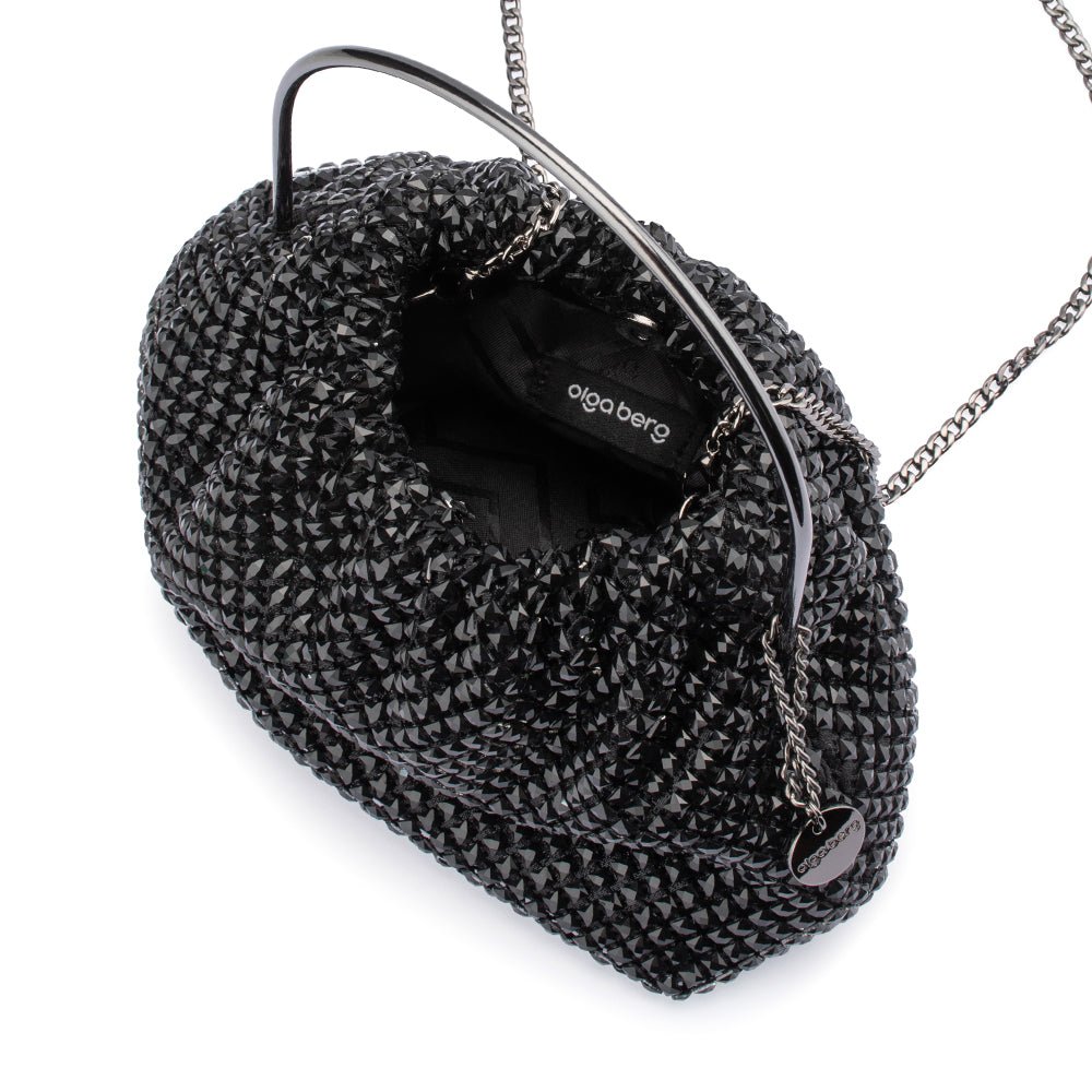 Olga Berg WHITNEY Crystal Top Handle (Black)