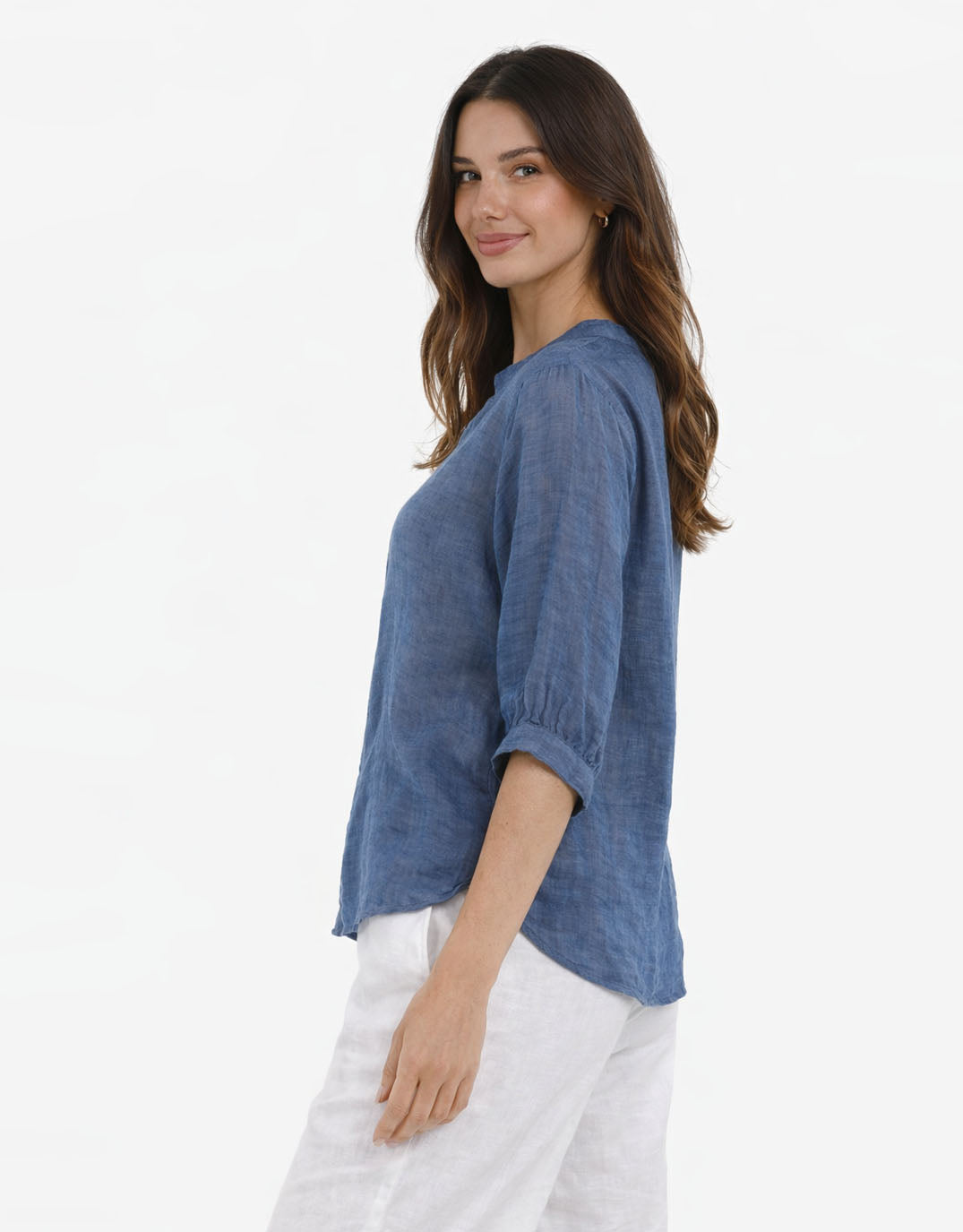 Worthier The Label Allegra Linen Shirt (Denim)