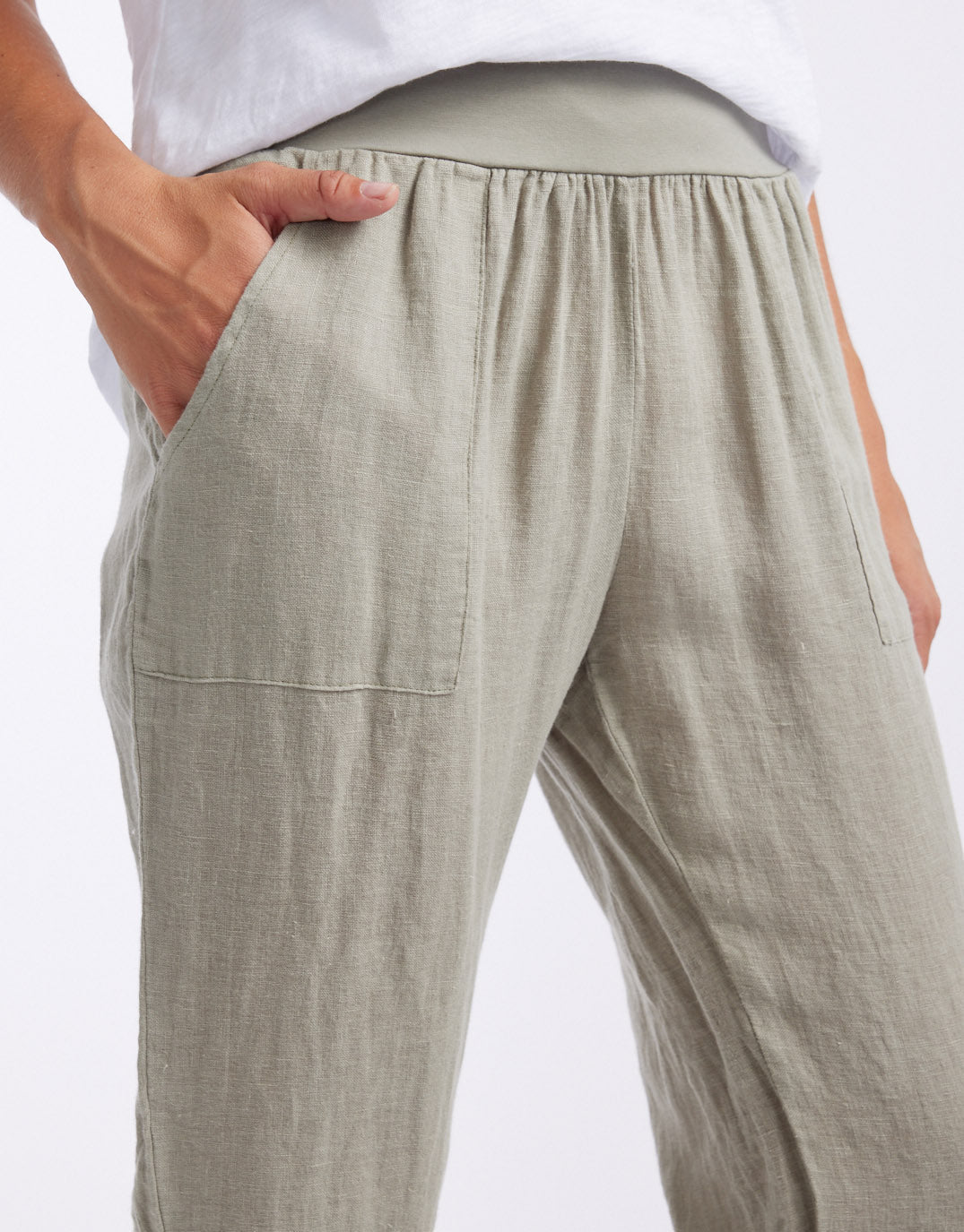 Worthier The Label Sorrento Linen Pants (Khaki)