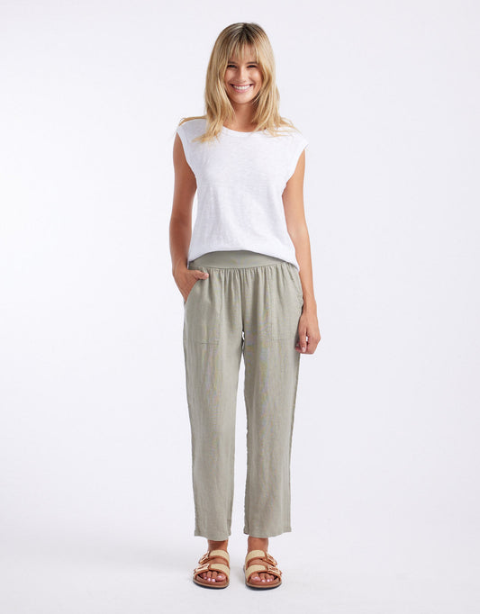 Sorrento Linen Pants - (Khaki)