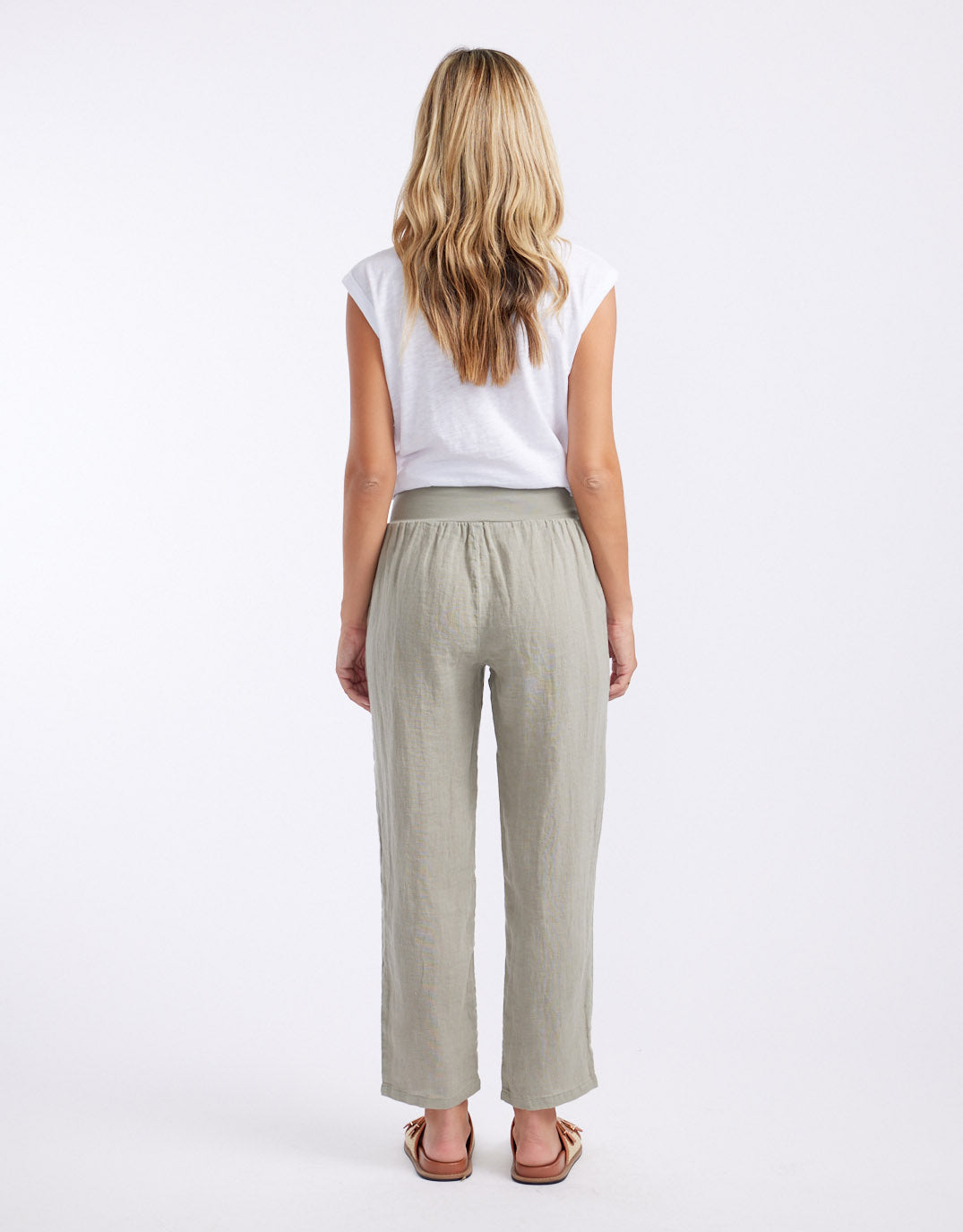 Worthier The Label Sorrento Linen Pants (Khaki)