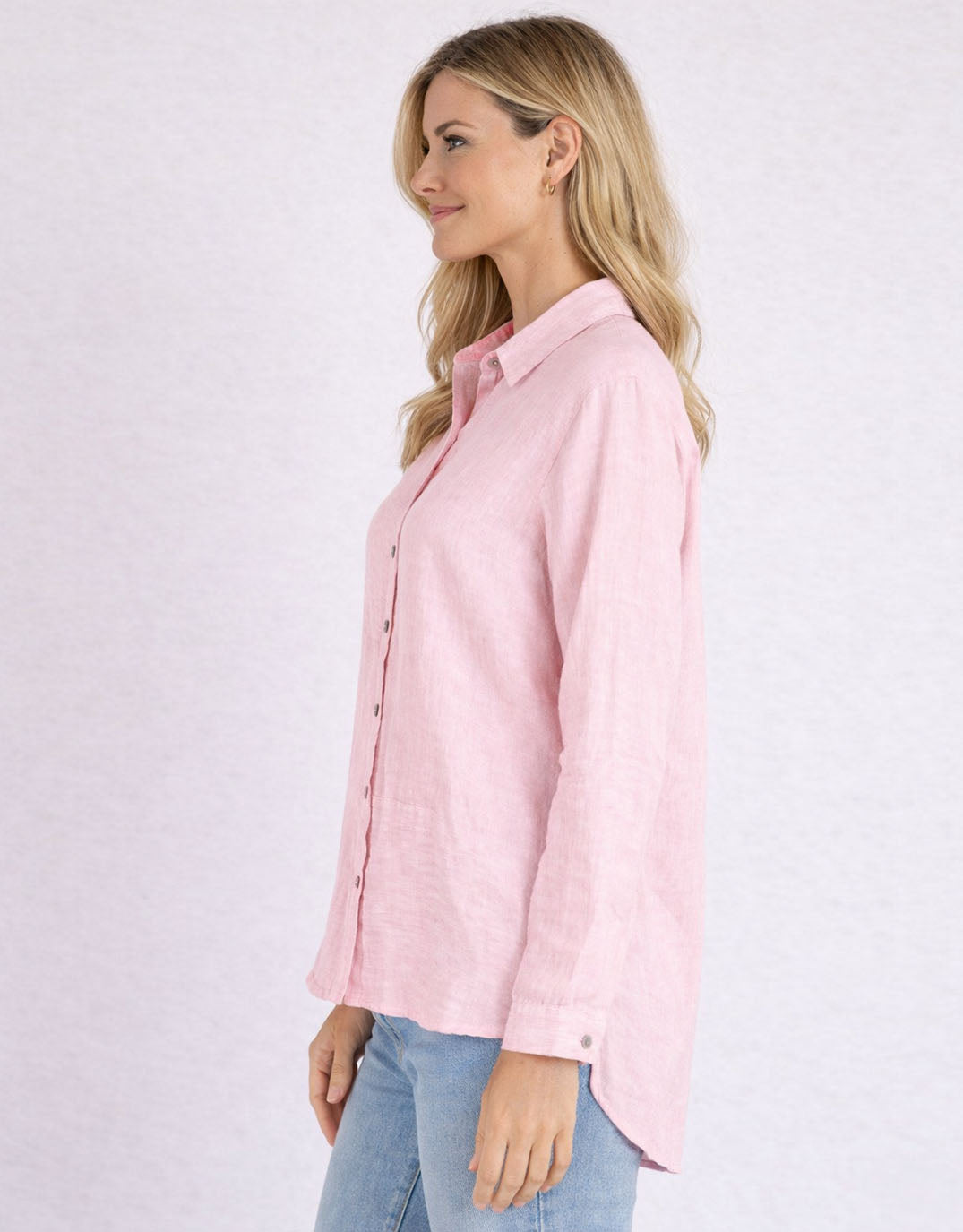 Worthier The Label Veya Linen Shirt (Soft Pink)