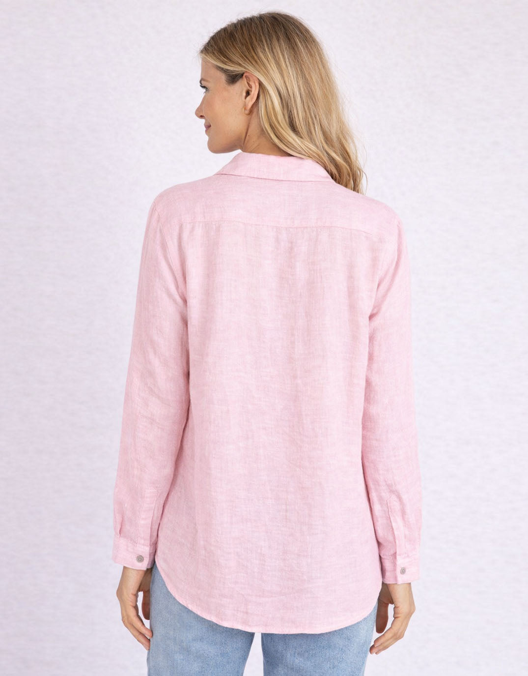 Worthier The Label Veya Linen Shirt (Soft Pink)