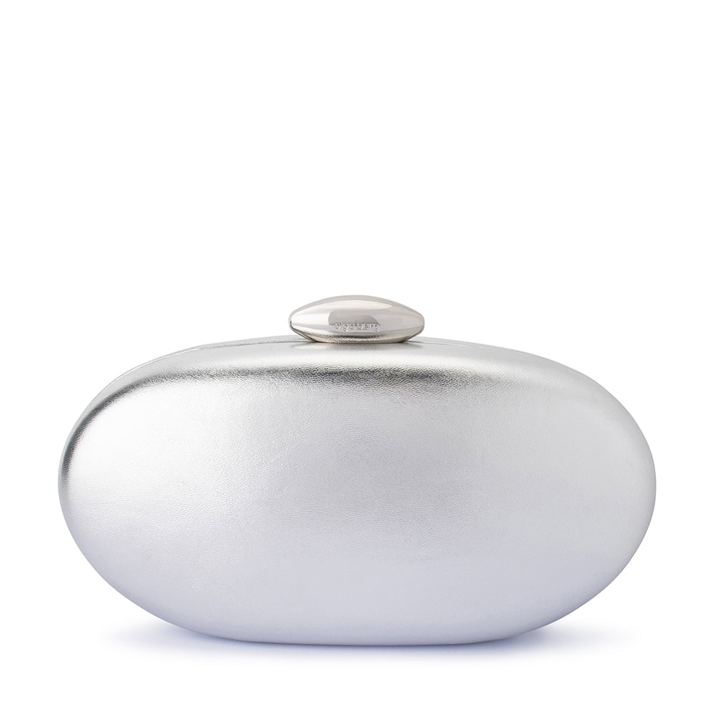 Olga Berg YUZU Oval Clutch (Silver)