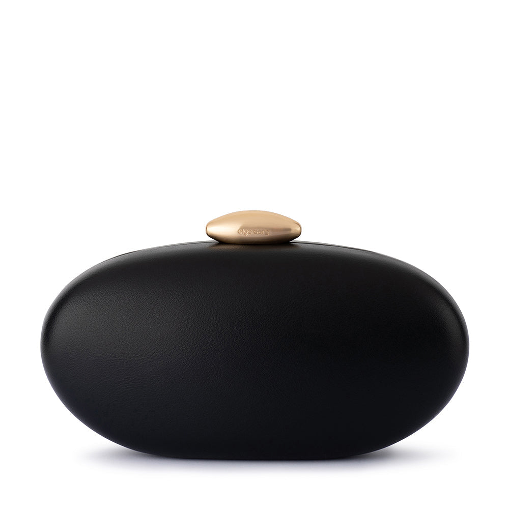 Olga Berg YUZU Oval Clutch (Black)