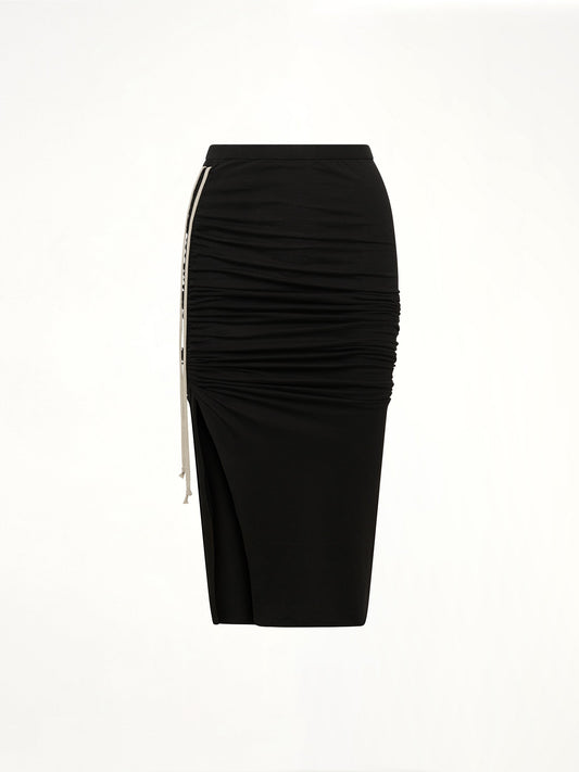 RICK OWENS DRKSHDW Soft EDFU Knee Skirt (Black)